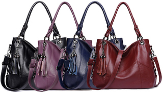 Faux Leather Over-Shoulder Crossbody Hand Bag - 4 Colours