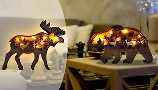 LED Forest Animal Wooden Light Ornament - 2 Designs