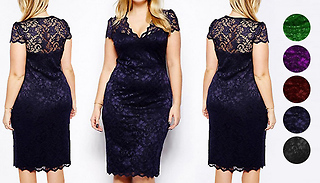 Lace Cap Sleeve Midi Dress - 5 Colours & 5 Sizes