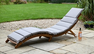 1 or 2 Acacia Hardwood Sun Loungers with Detachable Cushions!