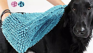 1 or 2 Soft Microfibre Super Absorbent Dog Towels - 2 Colours