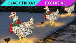 Christmas Light-Up Chicken with Scarf Decoration - 3 Sizes