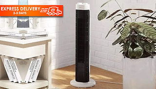 Amazon Basics Oscillating 3-Speed Tower Fan with Timer
