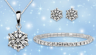 Solitaire Tri Set With Crystals From Swarovski