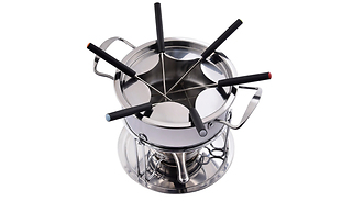 10 Piece Stainless Steel Chocolate & Cheese Fondue Set