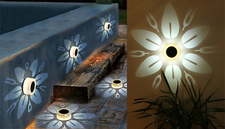 1 or 2 Flower Pattern Solar-Powered Garden Lights - 2 Colours