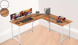 Wooden L-Shape Computer Home Office Desk - 2 Styles