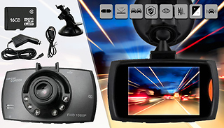 HD Night-Vision Dash Cam With G-Sensor- Optional 16 or 32GB SD