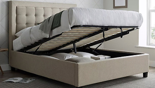 Brandon 4ft6 Double Oatmeal Fabric Ottoman Storage Bed Frame