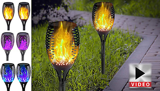 1-12 Solar LED Flickering Flame Torch Lights  4 Colours