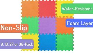 Abaseen Multi-Color Interlocking Floor Mats - 9, 18, 27 or 36-Pack