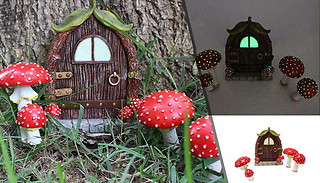 Glow in The Dark Mushroom and Door Figure