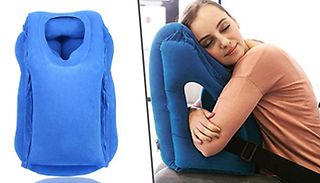 Inflatable Blue Soft Travel Pillow