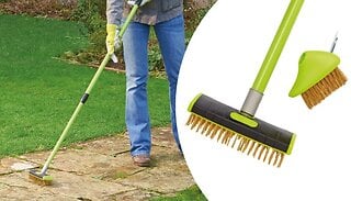 Telescopic 3-in-1 Steel Brush & Weed Scraper