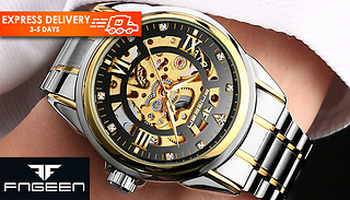 Fngeen Limited Edition Automatic Men's Skeleton Dial Watch - 2 Colours