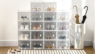 HOMCOM Shoe Cabinet with Magnetic Door - 18 Pieces