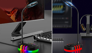 Compact Flexi-Head Gaming Microphone with Optional Lights