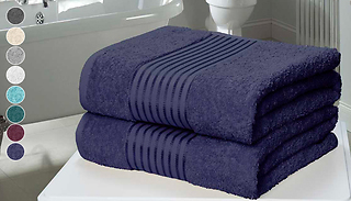 2-Pack Cotton Windsor Bath Sheet Bales - 8 Colours