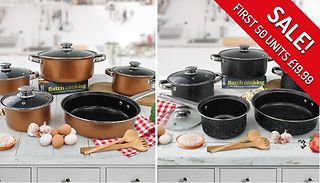 9-Piece Daniel James Non-Stick Cookware Pan Set - 2 colours