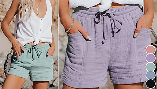 Women's Cotton High-Waisted Casual Shorts - 5 Colours & 5 Sizes