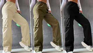 High Waist Flap Pocket Cargo Trousers - 4 Sizes & 3 Colours