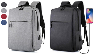 14-Inch Laptop Backpack With USB Charging Port - 4 Colours