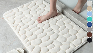 Pebble Embossed Memory Foam Bath Mat - 8 Colours & 2 Sizes