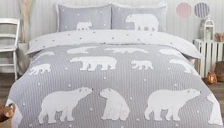 Polar Bear Brushed Cotton Flannelette Bedding - 3 Sizes & 2 Colours