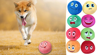 8-Piece Soft Emoting Ball Squeaky Toy Set