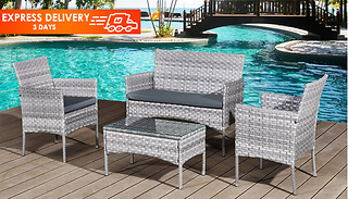 4 Seat Bistro Lounge Set in Dove Grey