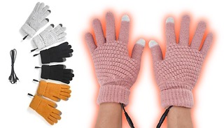 USB Heated Warm Winter Gloves - 4 Colours 