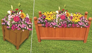 1 or 2 Wooden Garden Planters - 3 Sizes