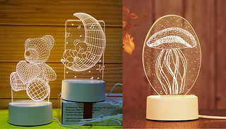 3D Acrylic LED Night Light - 6 Designs