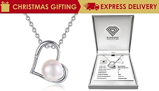 Genuine Diamond and Freshwater Pearl Certified Pendant