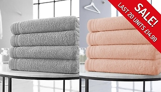 4pc Wilsford Egyptian Cotton Jumbo Bath Sheets Gift Set - 13 Colours