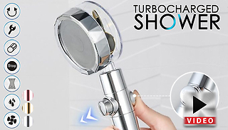 Turbocharged 360-Degree Rotating High-Pressure Shower Head - 3 Colours