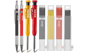 4 Mechanical Colourful Deep Carpenter Pencils & 40 Refills