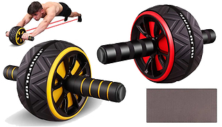 Ab Exercise Wheel with Easy Grip Handles & Mat - 6 Colours