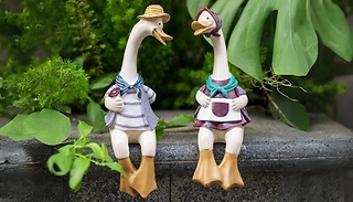 Sitting Couple Duck Garden Statues