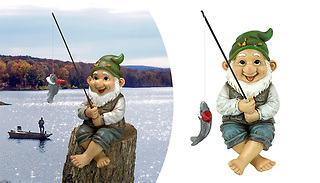 Ziggy the Fishing Garden Gnome Statue