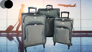 Set of 3 Soft-Shell 4-Wheel Suitcases! - 2 Colours