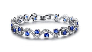1 or 2 Blue Simulated Sapphire Bracelet made with Crystals from Swarov ...
