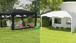 Outsunny 4m x 3m Gazebo with Sides - 3 Styles