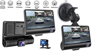 Triple Vision Dash Cam with Optional 32GB SD - Front, Rear & Interior ...