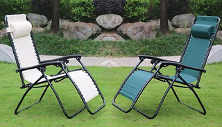 1 or 2 Zero Gravity Reclining Garden Chair - 2 Colours