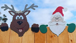 Christmas-Themed Fence Peeker Decoration - 5 Designs