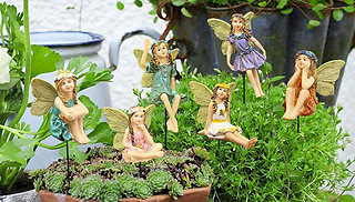 6-Piece Flower Fairy Garden Resin Ornament Set
