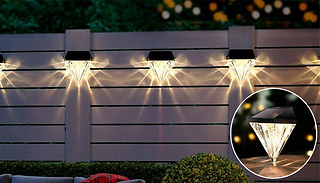 Diamond-Shape Solar Waterproof Garden Fence Lights - 2 or 4-Pack