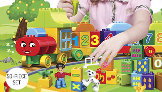 50-Piece Number City Train Block Toy Set