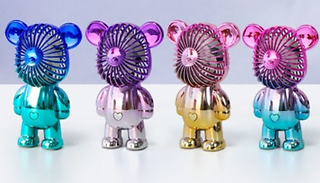 Mini Metallic Bear Desk Fan - 4 Colours